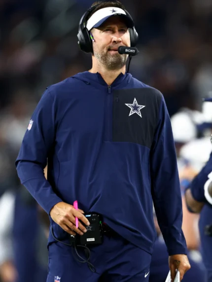 Brian Schottenheimer Dallas Cowboys Half-Zip Hoodie Jacket Blue