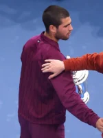 Carlos Alcaraz 2025 US Open Nike Burgundy Jacket