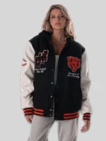 Chicago Bears The Wild Collective Hooded Varsity Black Jacket