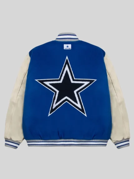 Dallas Cowboys GOLF WANG Letterman Jacket Royal And White