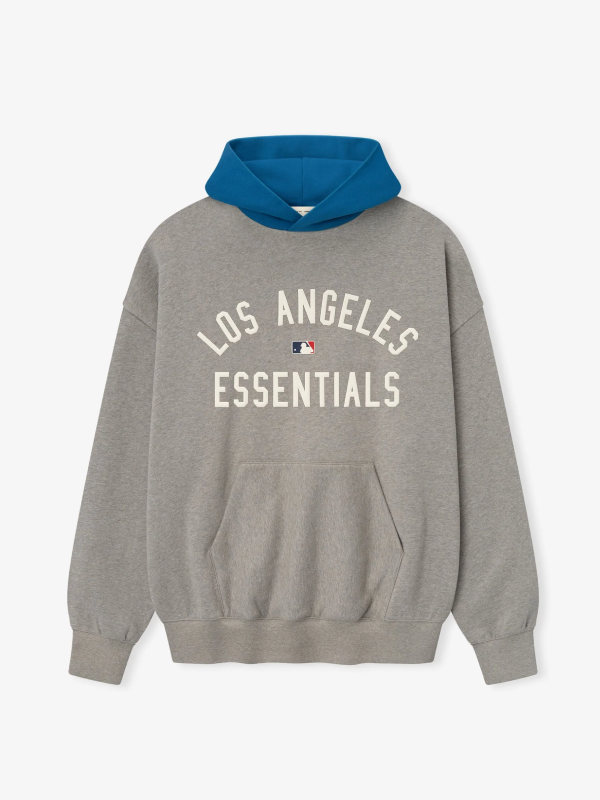 Fear Of God Essentials Dodgers Sport Hoodie Grey Fear Of God Essentials Dodgers Sport Hoodie Grey