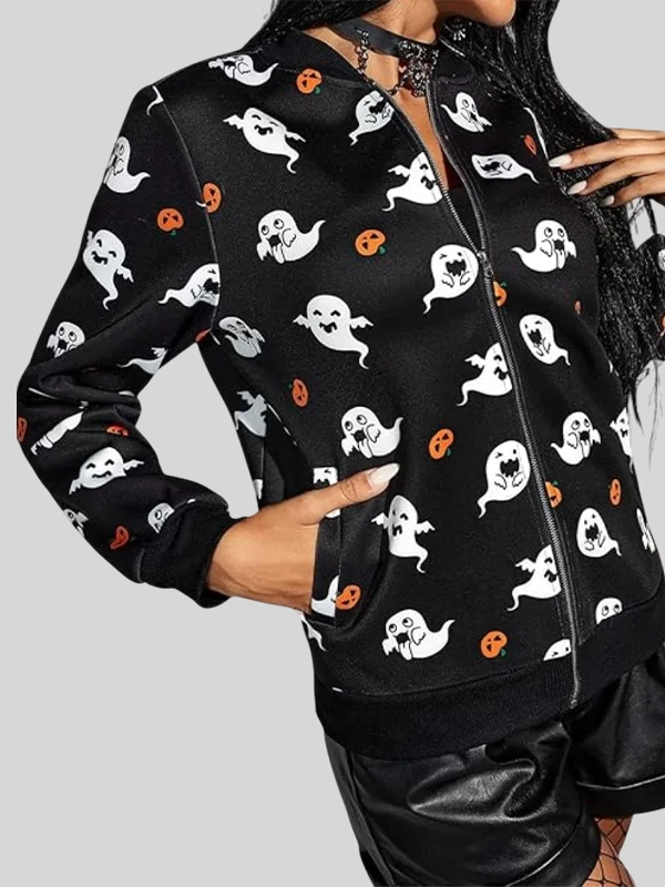 Ghost Halloween Bomber Jacket Ghost Halloween Bomber Jacket