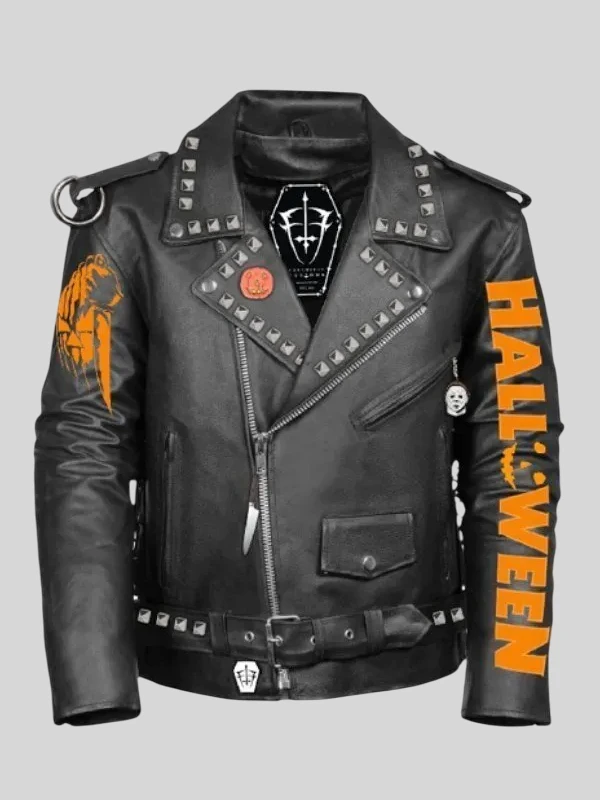 Halloween Black Motorcycle Leather Jacket Halloween Black Motorcycle Leather Jacket