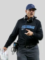 Jim Harbaugh Chargers Sideline Black Hoodie T-Shirt