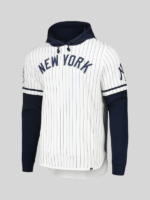 Men’s New York Yankees 47 White Pinstripe Double-Header Pullover Hoodie