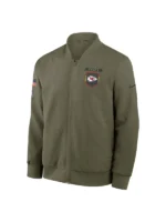 Men's Nike Olive Kansas City Chiefs 2025 Salute to Service Sideline Full-Zip Bomber Jacket Olive