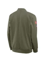 Men's Nike Olive San Francisco 49ers 2025 Salute to Service Sideline Full-Zip Bomber Jacket