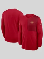 Mens Nike Scarlet San Francisco 49ersSideline Coach UV Dri-FIT Long Sleeve Shirt