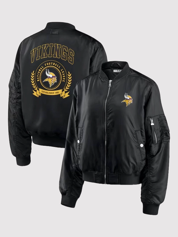 Minnesota Vikings Zipper Black Jacket Minnesota Vikings Zipper Black Jacket