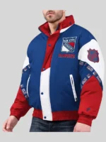 NY Rangers Pro Player Tape Hoodie Jacket Blue and white