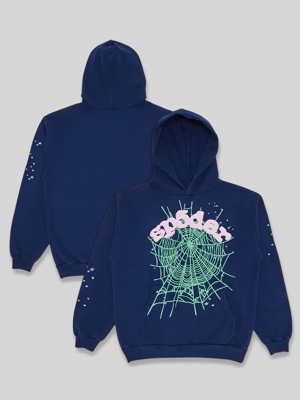 Navy Sp5der OG Web Hoodie Navy Sp5der OG Web Hoodie