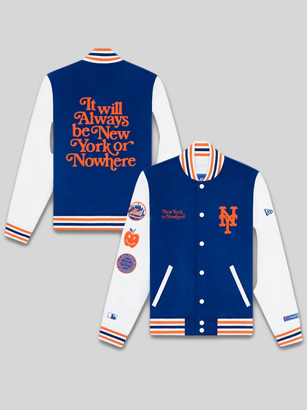 New Era x New York or Nowhere x New York Mets Varsity Jacket New Era x New York or Nowhere x New York Mets Varsity Jacket