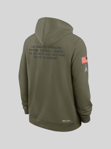 Nike 2025 Salute to Service Los Angeles Chargers Hoodie Olive