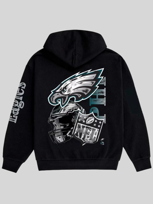 Philadelphia Eagles Aleali May x No Caller ID Black Stacked Hoodie Philadelphia Eagles Aleali May x No Caller ID Black Stacked Hoodie