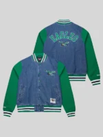 Philadelphia Eagles Denim Green Varsity Jacket