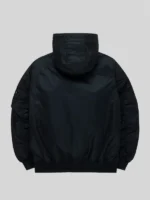 Philadelphia Eagles x Alpha Industries x New Era L-2B Black Hooded Bomber Jacket