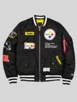 Pittsburgh Steelers New Era x Alpha Industries MA-1 Bomber Jacket Black