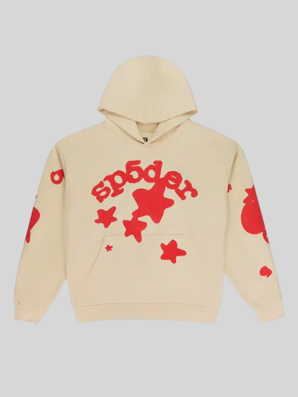 Red Sp5der Beluga Cream Hoodie