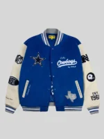 Royal And White Dallas Cowboys GOLF WANG Letterman Jacket