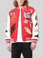 SAINT MXXXXXX x Denim Tears Varsity Embroidered-Patch Varsity Bomber Jacket