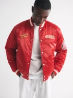 San Francisco 49ers Abercrombie Varsity Bomber Jacket Red