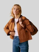 Sézane Marion Cropped Brown Jacket