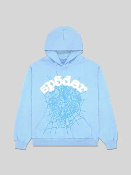 Sky Blue sp5der web hoodie