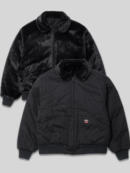 Supreme x Dickies Reversible Quilted Faux Fur Work Jacket Black