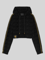 Versace I ♡ Baroque Crop Hoodie Black