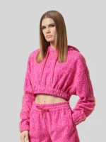 Versace I ♡ Baroque Crop Pink Hoodie