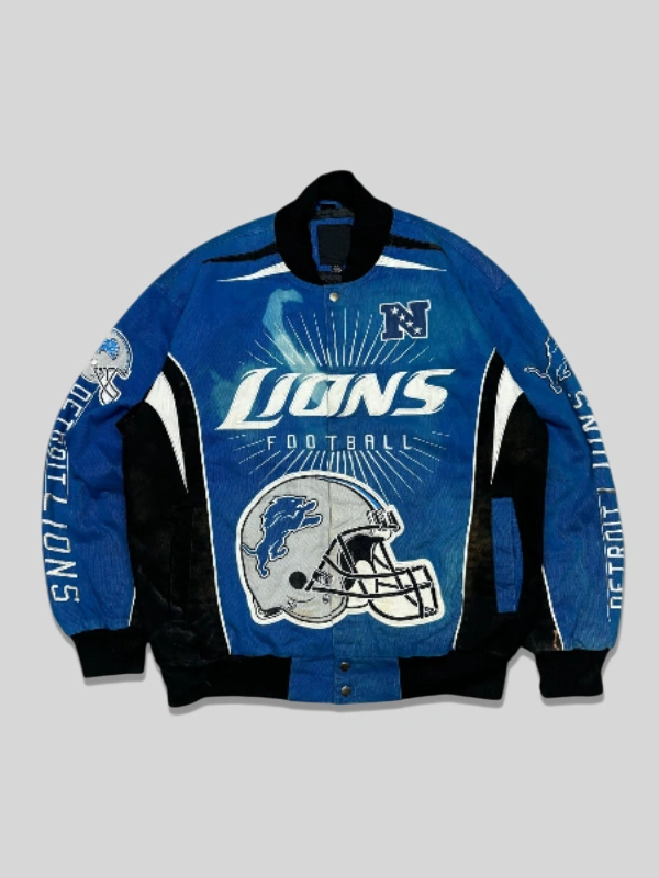 Vintage Detroit Lions Blue Racing Jacket Vintage Detroit Lions Blue Racing Jacket