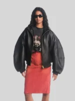 Willy Chavarria Ruff Black Rider Leather Jacket