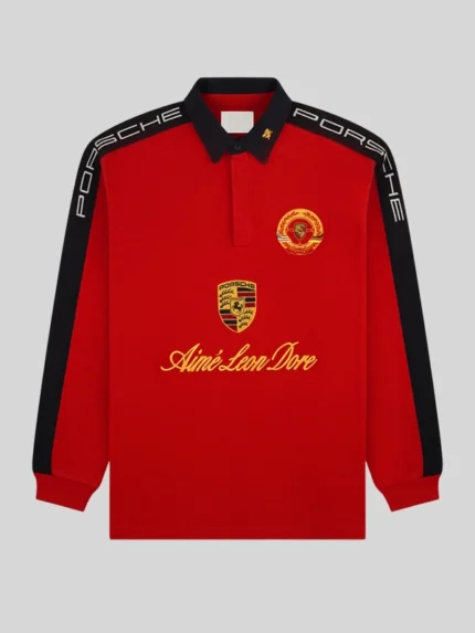ALD x Porsche Crest Rugby Shirt Red
