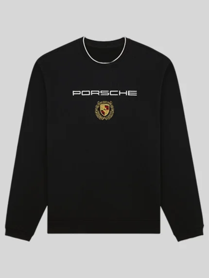 ALD x Porsche Embroidered Crewneck Sweatshirt In Black
