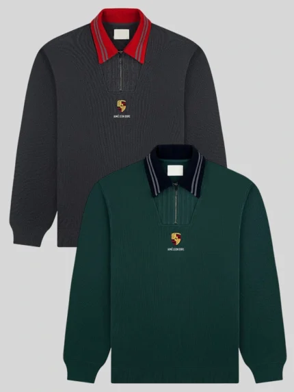 ALD x Porsche Jacquard Collar Quarter Zip Pullover