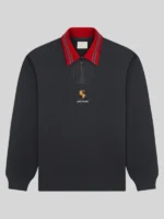 ALD x Porsche Jacquard Collar Quarter Zip Pullover In Grey
