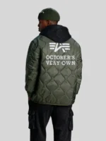 Alpha Industries x October's Very Own Polyester Lining Green