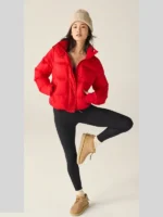 Big Cozy Hooded Puffer Jacket Ruby Red