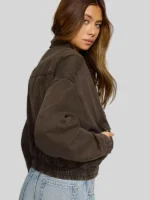 Brown Twill Bomber Jacket Garage