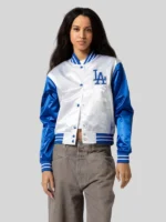 Dodgers Los Angeles Cropped Satin Jacket