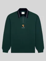 Jacquard Collar ALD x Porsche Quarter Zip Pullover Jacket In Green