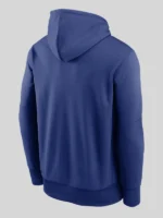 Los Angeles Dodgers 2025 Postseason Authentic Collection Men’s Nike Therma MLB Pullover Hoodie Blue