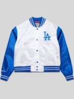 Los Angeles Dodgers Cropped Satin Full-Snap Jacket