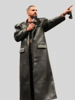 Monday Night RAW Black Leather Long Coat Seth Rollins