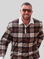 Monogram Flannel Polo Shirt Travis Kelce