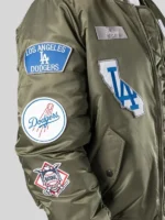New Era x MLB Los Angeles Dodgers Alpha Industries MA-1 Bomber Jacket In Green