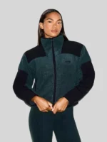 Skims Teddy Boxy Zip-Up Jacket Green