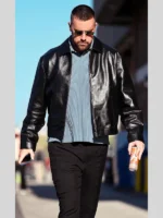 Travis Kelce Black Leather Jacket