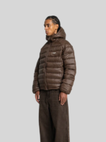 more money more love Brown Puffer jacket