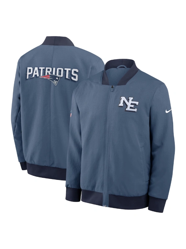 2025 New England Patriots Nike Rivalries Jacket Storm Blue 2025 New England Patriots Nike Rivalries Jacket Storm Blue